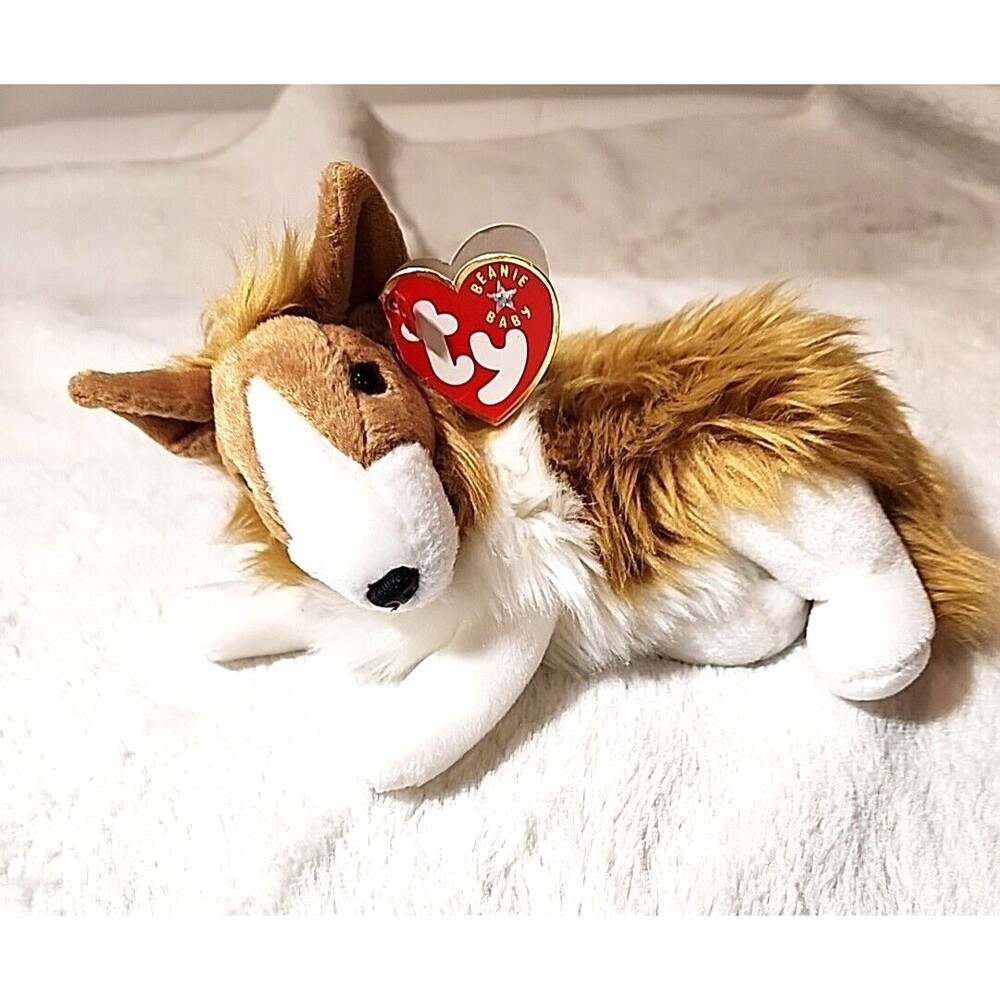 Ty Beanie Buddy Collie Dog‎ "Cassie" Plush Puppy 7" WITH TAGS year 2000 Vintage